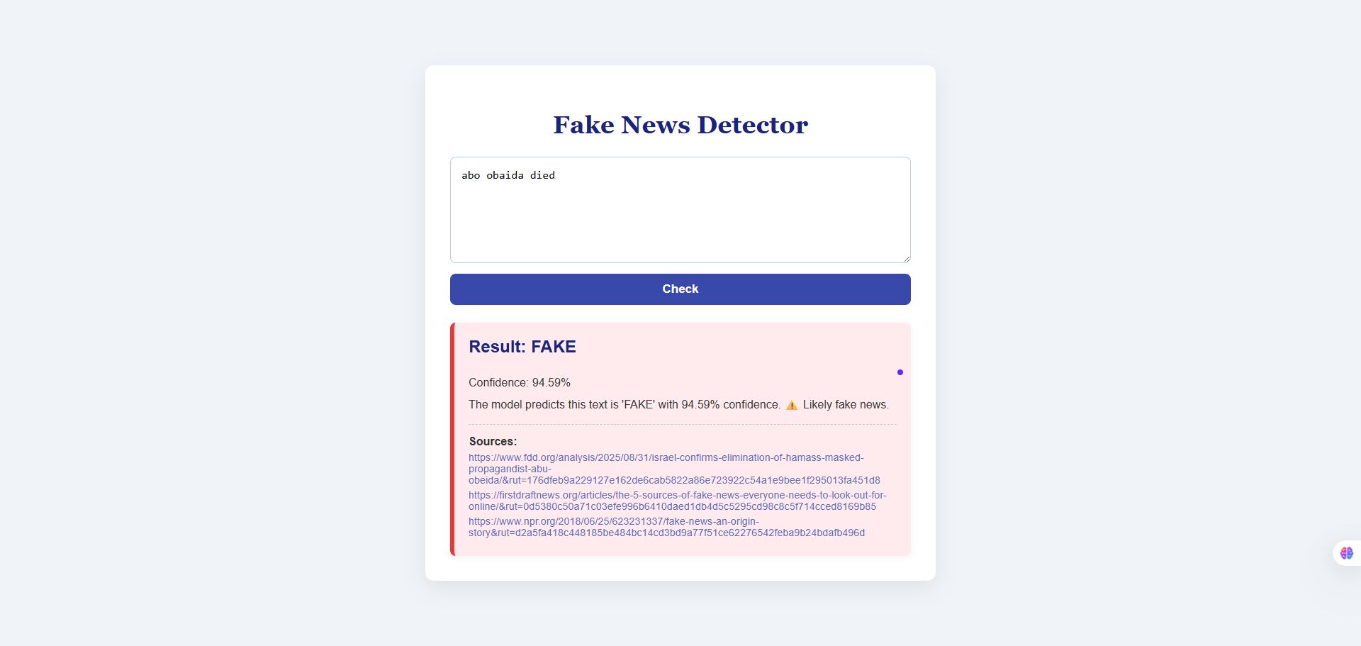 Détecteur de Fake News